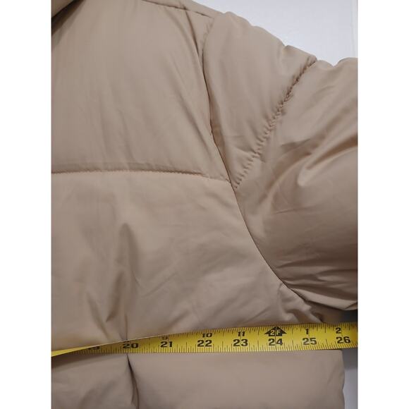 Hollister Ultimate Puffer Cropped Jacket XXL Camel Tan Windproof Packable Gorp - Picture 12 of 16